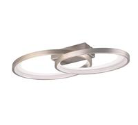Reality Leuchten Plafoniera LED Malaga con 2 anelli nichel satinato Reality Leuchten