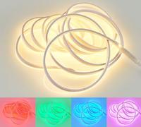 Reality LED Stripe Neon R65585100, plastica bianca, LED RGB 20 Watt inclusa, 500 cm accorciabile, telecomando