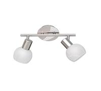 Barra 2 Faretti e portafarettis acciaio vetro alabastro ANTIBES R80172007