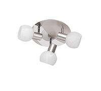 REALITY LEUCHTEN - PLAFONIERA ANTIBES 3xE14 ACCIAIO VETRO SATINATO