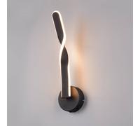 Reality Leuchten Applique a LED Ginko, nero opaco, metallo, altezza 45,5 cm Reality Leuchten