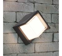 Puno applique led da esterno quadtrata metallo nero diffusore bianco ip44 l. 15c