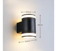 Reality Leuchten Applique da esterno LED Cusco, nera, altezza 14 cm, IP44 GX53-LED Reality Leuchten