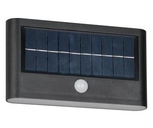 Reality Leuchten Applique murale d'extérieur LED RAMOS R24746232, Plastique Noir mat, 8 Watt LED, Hybride Solaire/Batterie, Capteur crépusculaire, Capteur de mouvement