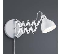Reality Leuchten Applique Scissor, bianco, metallo, spina, fisarmonica Reality Leuchten