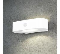 Reality Leuchten Applique solare Bilbao, bianca, altezza 6 cm, sensore, up/down Reality Leuchten