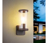 Reality Leuchten Bonito R21596124 - Lampada da parete per esterni, in alluminio pressofuso, con paralume in plastica trasparente, 1 lampadina E27