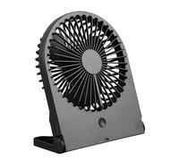 RL LIVE YOUR LIGHT Reality Leuchten Breezy R044-02 - Ventilatore da tavolo in plastica nera opaca, 2 Watt, funzionamento a batteria, USB-C, 3 livelli