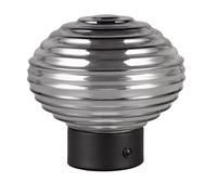 Reality Leuchten Earl R57771154 - Lampada da tavolo a LED, in metallo nero opaco, vetro fumo, con LED da 1,5 Watt, 4 ingressi touch