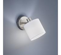 Faretto TOMMY con diffusore paralume bianco metallo acciaio satinato R80331001