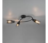 Reality Leuchten Faretto Mars, lunghezza 45 cm, nero opaco, a 3 luci, metallo E14 Reality Leuchten