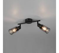 Reality Leuchten Faretto Mars, lunghezza 48 cm, nero opaco, a 2 luci, metallo E14 Reality Leuchten