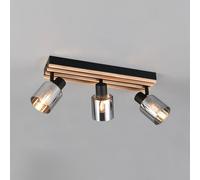 Reality Leuchten Faretto Travia, lunghezza 53 cm, a 3 luci, nero/grigio fumo Reality Leuchten