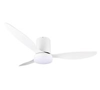 Reality Leuchten Göteborg R64202131 - Ventilatore da soffitto a LED con illuminazione, in plastica bianca opaca, 6 velocità, funzionamento estivo invernale, telecomando, dimmer, timer, luce notturna