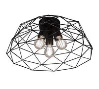 Reality Leuchten Haval R60713032 - Plafoniera in metallo nero, 3 lampadine E27