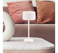 Reality Leuchten Jeff Lampada da tavolo LED ricaricabile, bianco opaco, altezza 30 cm, Reality Leuchten
