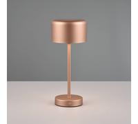 Reality Leuchten Jeff Lampada da tavolo LED ricaricabile, caffè, altezza 30 cm, metallo Reality Leuchten