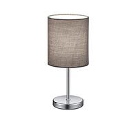 Lampada da tavolo JERRYmetallo cromato R50491011 paralume grigio