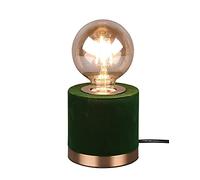 Reality Leuchten Judy R50691015 - Lampada da tavolo in metallo e ottone opaco, velluto verde, non include 1 lampadina E27
