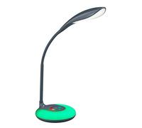 Reality Leuchten Krait R52781242 - Lampada da scrivania a LED, in plastica nera, base con LED RGB che cambia colore, con LED da 3,5 Watt, colore: Antracite