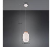 Reality Leuchten Lampada a sospensione Bidar, Ø 15 cm, bianco opaco, metallo R31571031