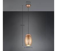 Reality Leuchten Lampada a sospensione Bidar, Ø 15 cm, marrone caffè, metallo Reality Leuchten