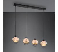 Sospensione BORKA 4 diffusori in rattan colore naturale R31264036