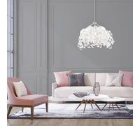 Reality Leuchten Lampada a sospensione Leavy, cromo/bianco, Ø 38 cm, plastica Reality Leuchten