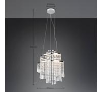 Reality Leuchten Lampada a sospensione Pomp LED, Ø 38 cm, cromo, acrilico/metallo, CCT Reality Leuchten