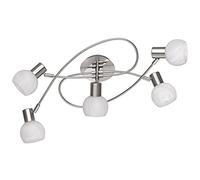 Reality Leuchten Lampada da soffitto E14, Nickel Matt/Chrom, 25 x 52 x 23 cm