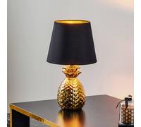 Reality Leuchten Lampada da tavolo di ceramica Pineapple nero-oro Reality Leuchten