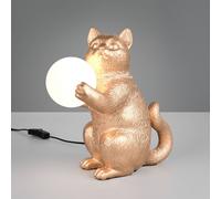 Reality Leuchten Lampada da tavolo Gatio, color oro, altezza 30 cm, resina sintetica, G9 Reality Leuchten