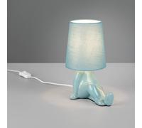 Reality Leuchten Lampada da tavolo Huma, blu, altezza 25 cm, tessuto/ceramica, E14 Reality Leuchten