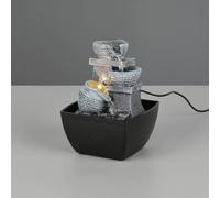Reality Leuchten Lampada da tavolo LED Luma, marrone, altezza 18 cm, resina sintetica, USB Reality Leuchten