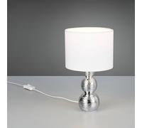 Reality Leuchten Lampada da tavolo Lova, bianco/argento, altezza 29 cm, vetro/ceramica E27 Reality Leuchten