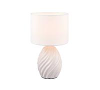 Reality Leuchten Lampada da tavolo Melva, bianco opaco, Ø 18 cm, ceramica, E14 Reality Leuchten