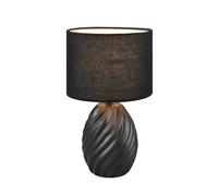 Reality Leuchten Lampada da tavolo Melva, nero opaco, Ø 18 cm, ceramica, E14 Reality Leuchten