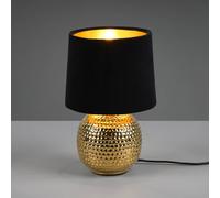 Reality Leuchten Lampada da tavolo Sophia base ceramica, nero/oro Reality Leuchten