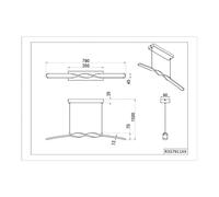 Reality Leuchten Lampada LED a sospensione Ginko, sabbia, metallo, lunghezza 79 cm Reality Leuchten