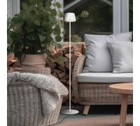 Reality Leuchten Lampada LED da pavimento Suarez, bianco, altezza 123 cm, metallo Reality Leuchten