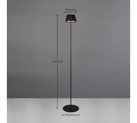 Reality Leuchten Lampada LED da pavimento Suarez, nero, altezza 123 cm, metallo Reality Leuchten