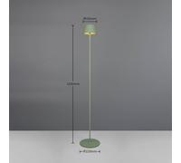 Reality Leuchten Lampada LED da pavimento Suarez, verde, altezza 123 cm, metallo Reality Leuchten