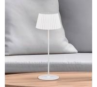 Reality Leuchten Suarez R57706131 - Lampada da tavolo a LED per esterni, in metallo bianco opaco, con LED da 1,5 Watt, 4 posizioni, stazione di ricarica