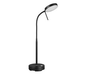 Reality Leuchten Lampe de table LED MORENO R54561132, Métal Noir mat, LED 3 Watt, Batterie avec station de charge, Capteur Variateur, Couleur de la lumière réglable