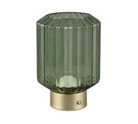 Reality Leuchten Lord R57761115 - Lampada da tavolo a LED, in ottone opaco, vetro verde, con LED da 1,5 Watt, 4 ingressi touch