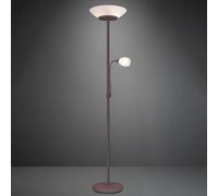 Trio-Leuchten Lampada da terra GERRY R40063124 con lampada da lettura metallo ruggine vetro bianco