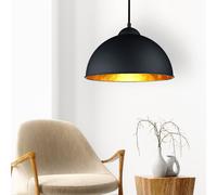 Reality Leuchten Pendelleuchte Retrò 1 Luce Nera Oro 31 cm 127 cm IP20 [EEK: Non valutato]