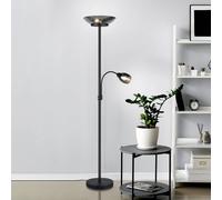 Reality Leuchten Piantana Gerry, nero opaco, metallo, altezza 180 cm Reality Leuchten