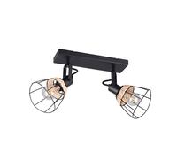 Reality Leuchten Plafoniera Jerome, lunghezza 36 cm, a 2 luci, metallo nero opaco Reality Leuchten