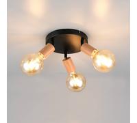 Reality Leuchten Plafoniera Lamego, nera, Ø 29 cm, a 3 luci, metallo Reality Leuchten